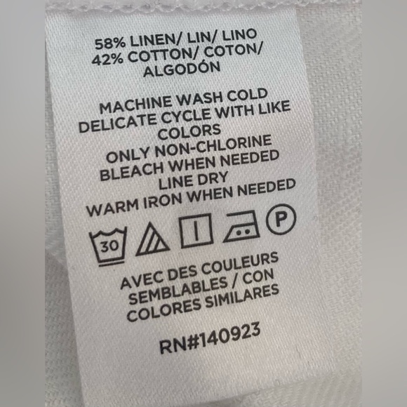 LOFT White Cotton/Linen Extra Wide Leg Pants Size XL - Picture 9 of 9